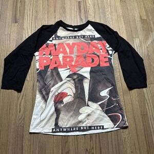 VTG Y2K Hot Rock Band Tees Vintage T-Shirt Mayday Parade Anywhere But Here SZ M